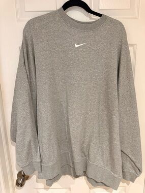 Nike Gray Crewneck Sweatshirt with White Swoosh